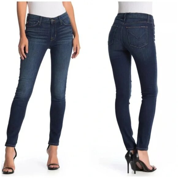 HUDSON Natalie Mid Rise Ankle Super Skinny Jeans Size 26 Dark Wash - Picture 1 of 12
